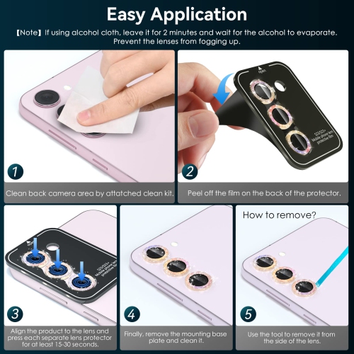 3 PC pour Samsung Galaxy S23/S23+ protecteur d’objectif, verre trempé 9H + alliage aluminium objectif individuel protecteur d’écran pour S23/S23 plus