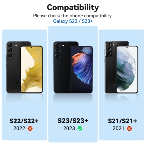 3 PC pour Samsung Galaxy S23/S23+ protecteur d’objectif, verre trempé 9H + alliage aluminium objectif individuel protecteur d’écran pour S23/S23 plus