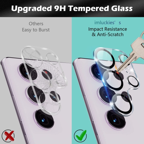 4 Pack Camera Lens Protector for Samsung Galaxy S23 Ultra 2023, HD Tempered Glass Scratch-Resistant Case Friendly Back Camera Screen Protective Film