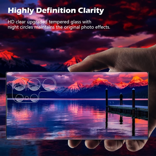 4 Pack Camera Lens Protector for Samsung Galaxy S23 Ultra 2023, HD Tempered Glass Scratch-Resistant Case Friendly Back Camera Screen Protective Film