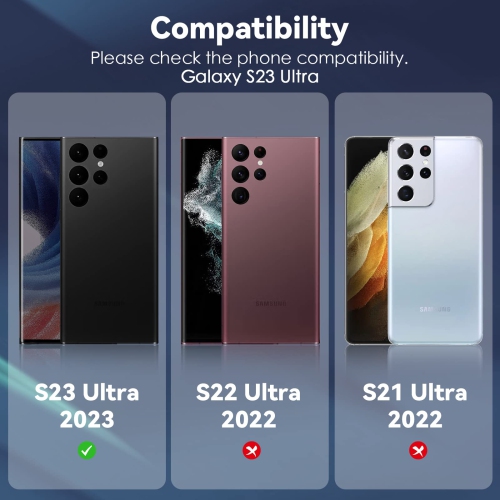 3 + 2 pièces pour le protecteur d’objectif Ultra Galaxy S23 de Samsung, verre trempé 9H et anneau d’objectif individuel en alliage d’aluminium pour