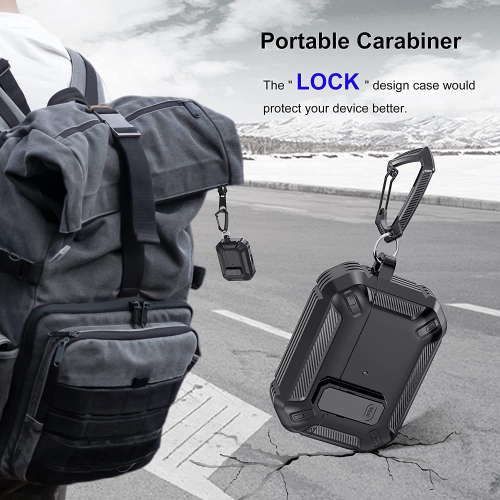 Designed for Apple AirPods Pro 2nd Generation Case, Rugged Protection Shockproof Airpods Pro 2 Case Cover.(Black)