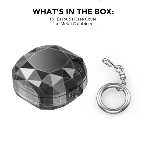 Samsung Galaxy Buds 2 Pro Case/Buds Pro Case/Buds Live Case/Buds 2 Case Hard PC Shockproof Case Crystal Shape Protective Cover with Keychain