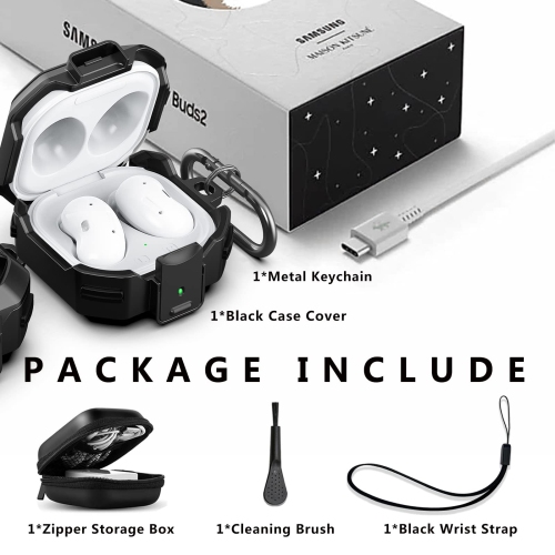 Armor Case Cover for Samsung Galaxy Buds Pro Case/Galaxy Buds Live Case/Galaxy Buds 2 Case Cover Hard PC Shockproof Case Cover with