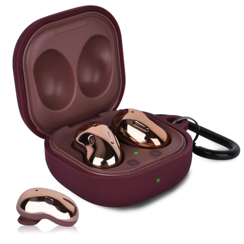 Silicone Case Compatible with Samsung Galaxy Buds 2 Case / Galaxy Buds 2 Pro Case (2021) / Galaxy Buds Live Case (2020) (Burgundy)