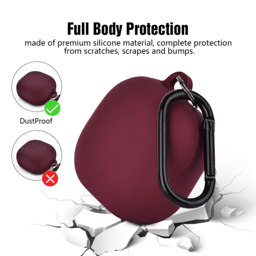 Silicone Case Compatible with Samsung Galaxy Buds 2 Case / Galaxy Buds 2 Pro Case (2021) / Galaxy Buds Live Case (2020) (Burgundy)