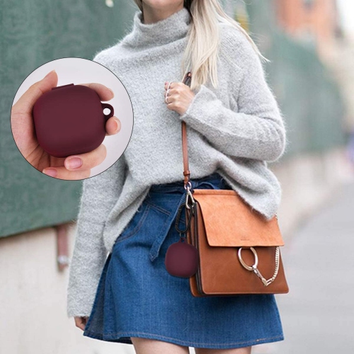 Silicone Case Compatible with Samsung Galaxy Buds 2 Case / Galaxy Buds 2 Pro Case (2021) / Galaxy Buds Live Case (2020) (Burgundy)