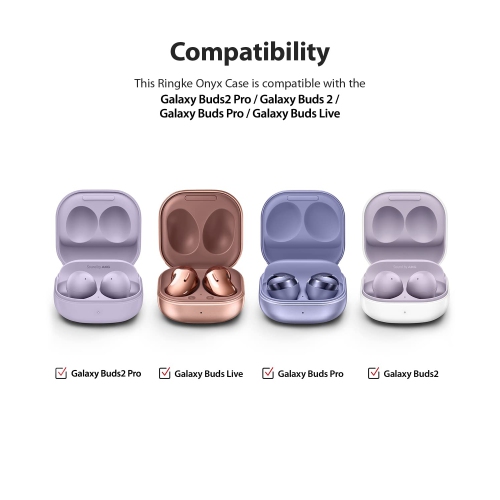 Samsung Galaxy Buds 2 Pro Case, Galaxy Buds 2, Galaxy Buds Pro, and Galaxy Buds Live, Rugged Shockproof Cover for Galaxy Buds2 Pro - Purple