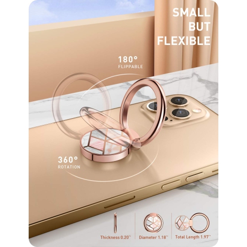 Cell Phone Ring Holder Finger Ring Stand 360° Rotation and 180° Flip Universal Kickstand Metal Grip Holder for Magnetic Car Mount