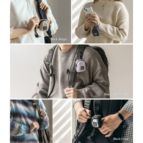 Mini Pouch Block Compatible with AirPods 1/2 / 3, AirPods Pro, Galaxy Buds, Credit Cards, Small Accessories - Black