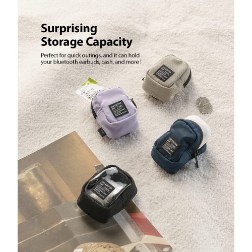 Mini Pouch Block Compatible with AirPods 1/2 / 3, AirPods Pro, Galaxy Buds, Credit Cards, Small Accessories - Black