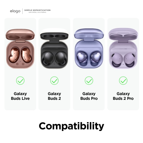 Silicone Hang Case Compatible with Samsung Galaxy Buds 2 Pro Case / Galaxy Buds 2 Case (2021) / Galaxy Buds Pro Case (2021) / Galaxy Buds Live Case