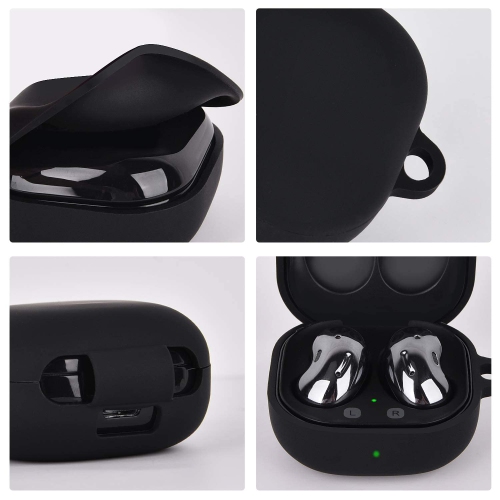 Silicone Case Compatible with Samsung Galaxy Buds 2 Case / Galaxy Buds 2 Pro Case (2021) / Galaxy Buds Live Case (2020) (Black)
