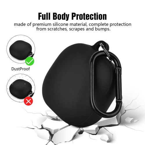 Silicone Case Compatible with Samsung Galaxy Buds 2 Case / Galaxy Buds 2 Pro Case (2021) / Galaxy Buds Live Case (2020) (Black)