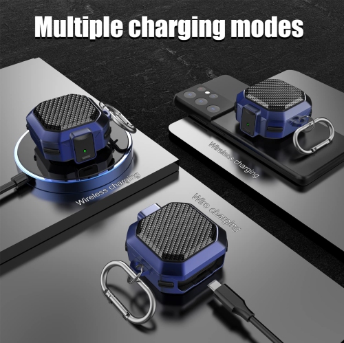 for Galaxy Buds Pro Case/Galaxy Buds 2 Pro Case/Galaxy Buds 2 Case/Galaxy Buds Live Case with Lock, Carbon Fiber Shockproof Cover for Galaxy Buds Pro