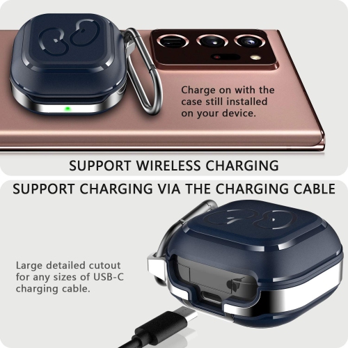 Galaxy Buds Live Case Cover, 2020 TPU Full Protective Skin Carrying Case with Carabiner Compatible Samsung Galaxy Buds Live Wireless Earbuds