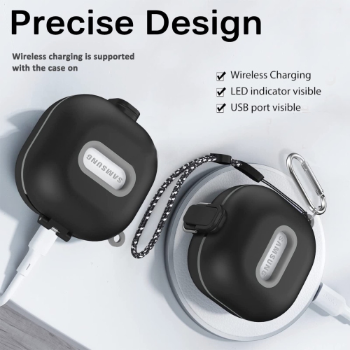 Samsung Galaxy Buds 2 Pro Case, Galaxy Buds Pro Case, Galaxy Buds 2 Case, Galaxy Buds Live Case, Premium TPU Shockproof Full Body Protection Cover
