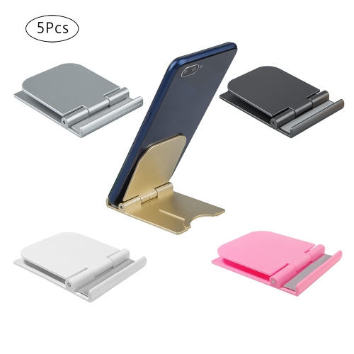 5 Pcs Foldable Cell Phone Stands, Portable Phone Holder Universal Cellphone Desktop Cradle for Tablets, Reader, Mini iPad, Smartphone