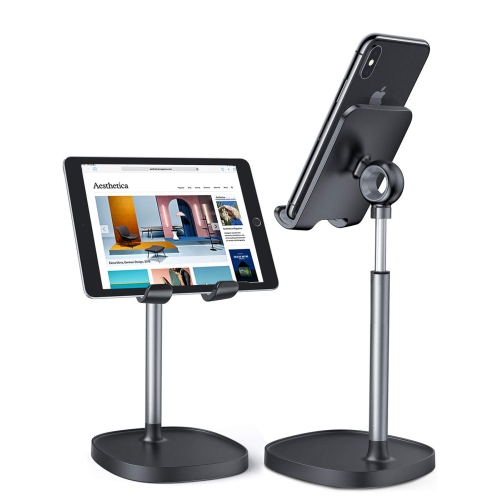 HLD Cell Phone Stand, Angle Height Adjustable Phone Ipad Stand for Desk, Thick Case Friendly Iphone Holder Stand for Desk, Compatible With All Mobile Phones, Small Ipad(4-9.7 Inch) (Bl