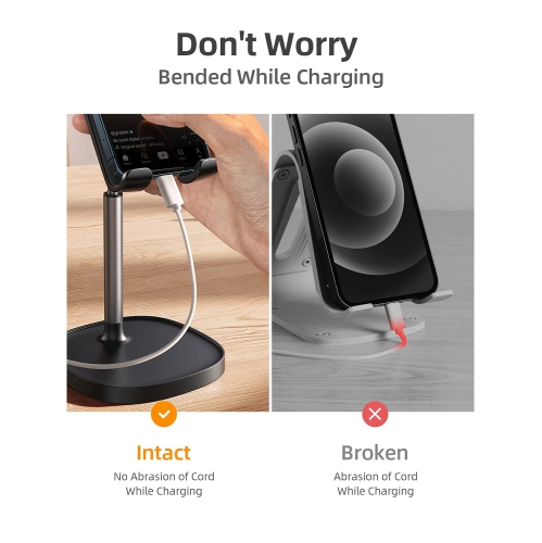 Cell Phone Stand, Angle Height Adjustable Phone iPAD Stand for Desk, Thick Case Friendly iPhone Holder Stand for Desk, Compatible with All Mobile