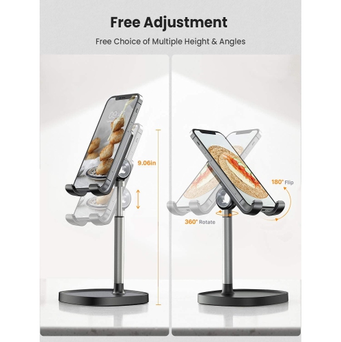 Cell Phone Stand, Angle Height Adjustable Phone iPAD Stand for Desk, Thick Case Friendly iPhone Holder Stand for Desk, Compatible with All Mobile