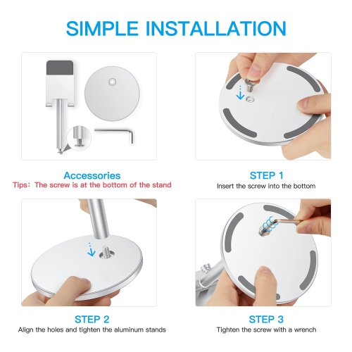 Cell Phone Stand, Angle Height Adjustable Tablet Stand, Aluminum Phone Holder Dock for Desk, Compatible with iPhone 13 Pro Max/13 Pro/13/12, All