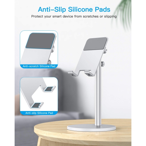 Cell Phone Stand, Angle Height Adjustable Tablet Stand, Aluminum Phone Holder Dock for Desk, Compatible with iPhone 13 Pro Max/13 Pro/13/12, All