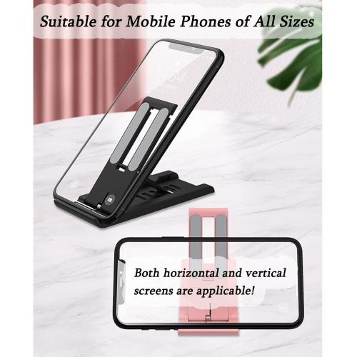 Cell Phone Stand, Desk Phone Holder with Anti-Slip Base, Compatible with for iPhone 13/12/11/Xs/Xr/X Series, iPad, Samsung, Google and Other 4-12