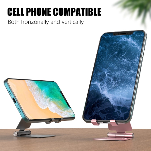 2Pack Cell Phone Stand for Angle Height Adjustable Desk Sturdy Aluminum Metal Phone Holder for iPhone,Ipad, Mobile Phone, All Android