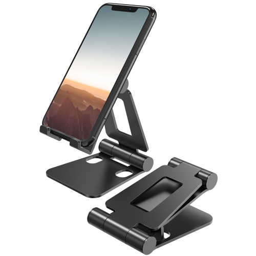 Adjustable Foldable Phone Stand Dock Cradle for iPhone 16 Pro Max 15 14 13 12 11 Xs Xr X 8 7 SE, iPad Mini, Galaxy S25 S24 S23 S22, Tablets 7-10",