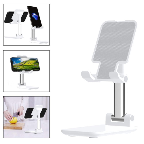 2 Pack Desktop Cell Phone Holder, Foldable Smart Phone Stand Mobile Phone Mount for Desk Compatible with All Cellphones