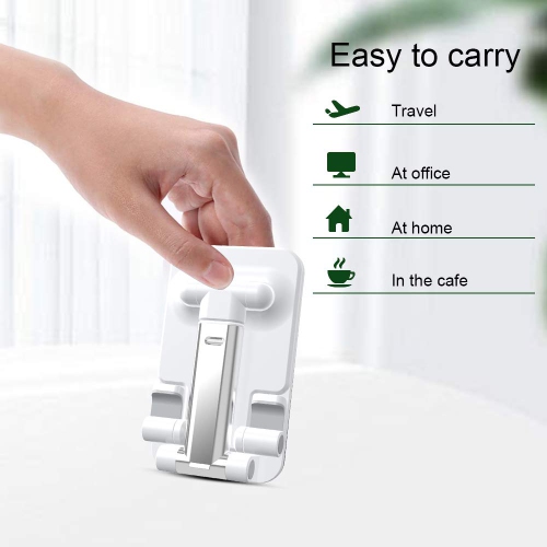 2 Pack Desktop Cell Phone Holder, Foldable Smart Phone Stand Mobile Phone Mount for Desk Compatible with All Cellphones