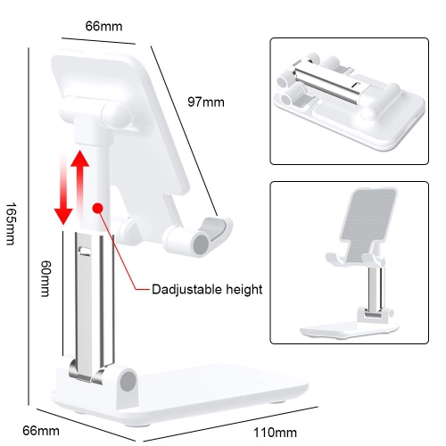2 Pack Desktop Cell Phone Holder, Foldable Smart Phone Stand Mobile Phone Mount for Desk Compatible with All Cellphones
