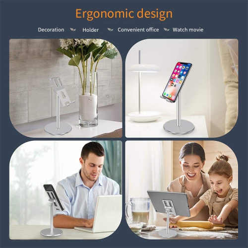 Cell Phone Stand for Desk, Adjustable Tablet StandPortable Cell Phone Stand, Made of Aluminum, Super Stable, Compatible with Cell Phone Suitable for