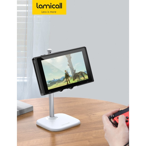 Cell Phone Stand, Desk Phone Holder - Height Angle Adjustable Mobile Phone Stand, Cradle, Dock for Desktop, Office, Compatible with All 4-10''