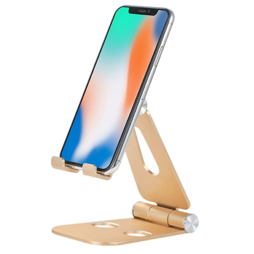 Adjustable Cell Phone Stand, Foldable Aluminum Desktop Phone Holder Cradle Dock Compatible with iPhone 11 Pro Xs Xs Max Xr X 8 7 6 Plus, Samsung and