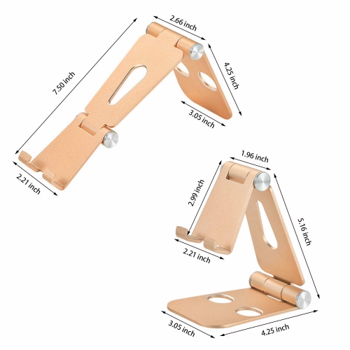 Adjustable Cell Phone Stand, Foldable Aluminum Desktop Phone Holder Cradle Dock Compatible with iPhone 11 Pro Xs Xs Max Xr X 8 7 6 Plus, Samsung and