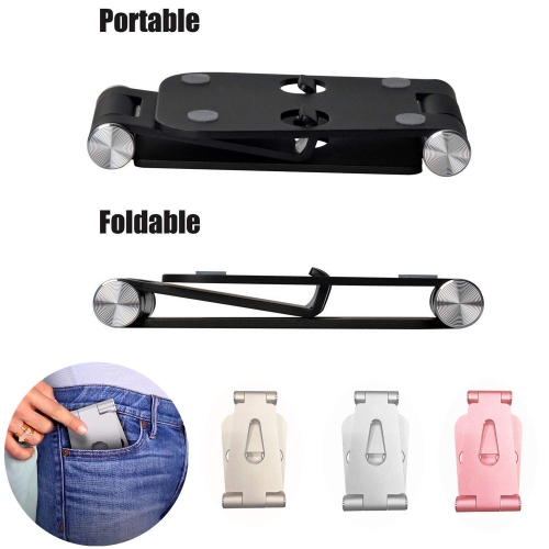 Adjustable Cell Phone Stand, Foldable Aluminum Desktop Phone Holder Cradle Dock Compatible with iPhone 11 Pro Xs Xs Max Xr X 8 7 6 Plus, Samsung and