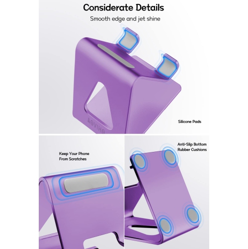 Desktop Cell Phone Stand Phone Holder for Desk - Aluminum Phone Dock for iPhone 14 13 12 pro 11 X Xs max 8 7 6 6s Plus SE 5 5S Samsung All Smart