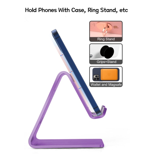 Desktop Cell Phone Stand Phone Holder for Desk - Aluminum Phone Dock for iPhone 14 13 12 pro 11 X Xs max 8 7 6 6s Plus SE 5 5S Samsung All Smart