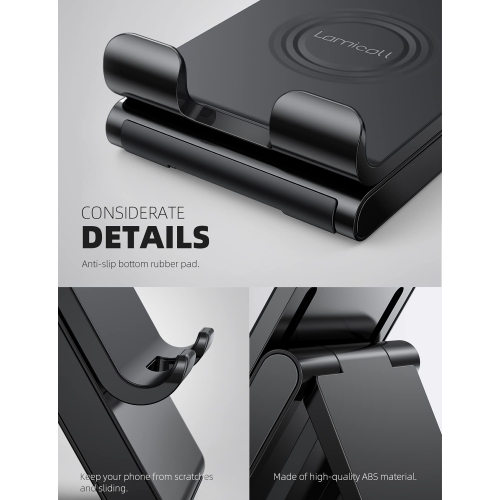 Adjustable Cell Phone Stand - Foldable Portable Holder Cradle for Desk, Desktop Charging Dock Compatible with Phone 12 Mini 11 Pro XS Max XR X 8 7 6S