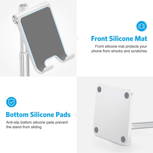 Cell Phone Stand, Adjustable Angle Height Phone Holder Desktop for iPhone 13 Mini/13 Pro/13 Pro Max/13/12, Samsung Galaxy and Other Phones, White