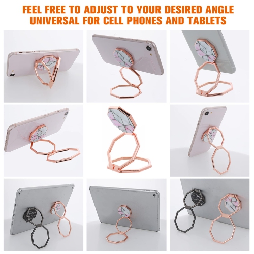 Cell Phone Ring Holder Finger Kickstand, Foldable 360° Rotation Cellphone Stand for Desk, Magnetic Car Mount, for Phone Back Grip Office Desktop