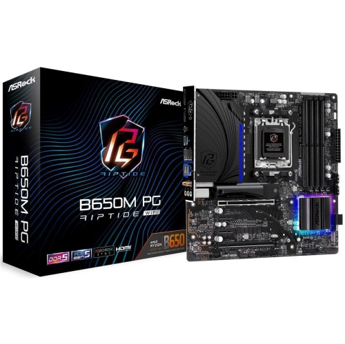 ASROCK MB B650M PG RIPTIDE WIFI AMD B650 AM5 MAX128GB DDR5 MICRO ATX RETAIL