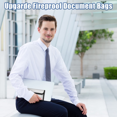 Paquet de 6 petits sacs ignifumables 8 x 5 po Pochette à billets étanche à l’épreuve du feu porte-billets avec fermeture à glissière en silicone