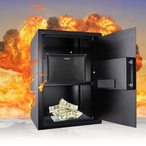 Fireproof Document Bags, Waterproof and Fireproof Money Bag with Zipper, Storage Pouch for Documents with Strap, Portable 2 Sizes, Money Safe Bags,