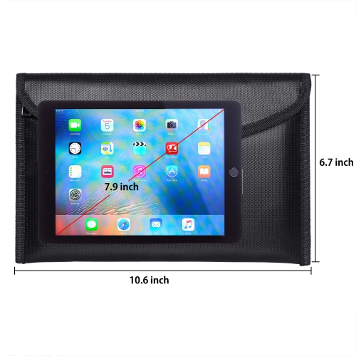 Fireproof Money Bag - 10.6x6.7 Inch Fireproof Wallet Bag,Waterproof Storage Pouch,Small Fireproof Safe Bag for Cash Passport Currency and Keys