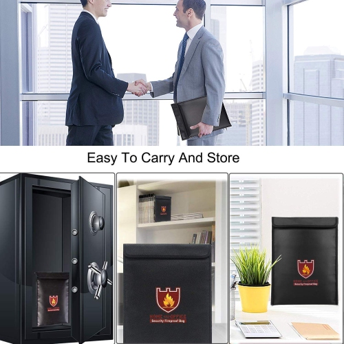 Fireproof Money & Document Bag, Sepanda 15" x 11" Fire Water Resistant Cash Envelope Holder, Protect Your Valuables, Documents, Files, Passport,