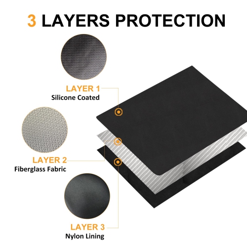 FIREDOG Fireproof Document Bag with Lock, Fireproof Waterproof Money Bag Safe Storage Pouch for A4 Documents, File,Cash and Valuables(Black, 14”x10”)