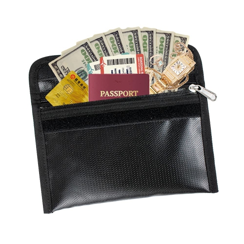 Small Fireproof and Waterproof Safe Bag, Non-Itchy Fireproof Money Bag, Fireproof Wallet for Valuables, Money, Cash, Passport and Keys